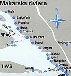 Makarska riviera map