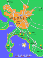 Medulin Kazela map