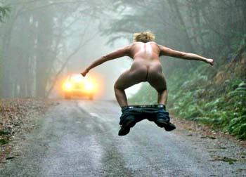 Naked Dare in Headlights
